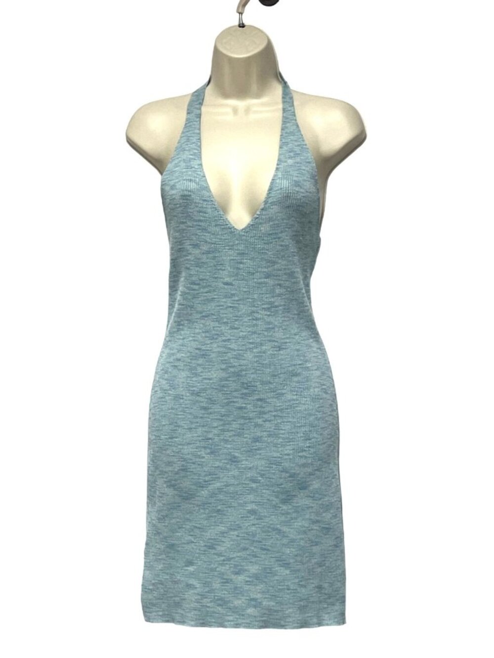 BP Rib Halter Dress In Blue Spring Spacedye, Sz. L